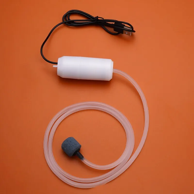 Leiser Oxygenator, kleine Sauerstoffpumpe, tragbare Mini-USB-Aufladung, Sauerstoffpumpe für Aquarien, Fischzucht, Aquariumzubehör