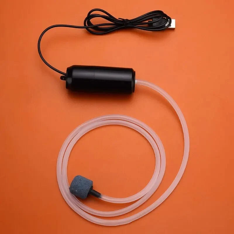 Leiser Oxygenator, kleine Sauerstoffpumpe, tragbare Mini-USB-Aufladung, Sauerstoffpumpe für Aquarien, Fischzucht, Aquariumzubehör