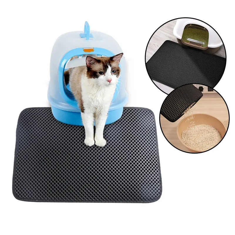 Katzenstreumatte für Haustiere, wasserdicht, doppellagig, rutschfeste Matte, waschbar, Katzenmatte, Heimtierbedarf