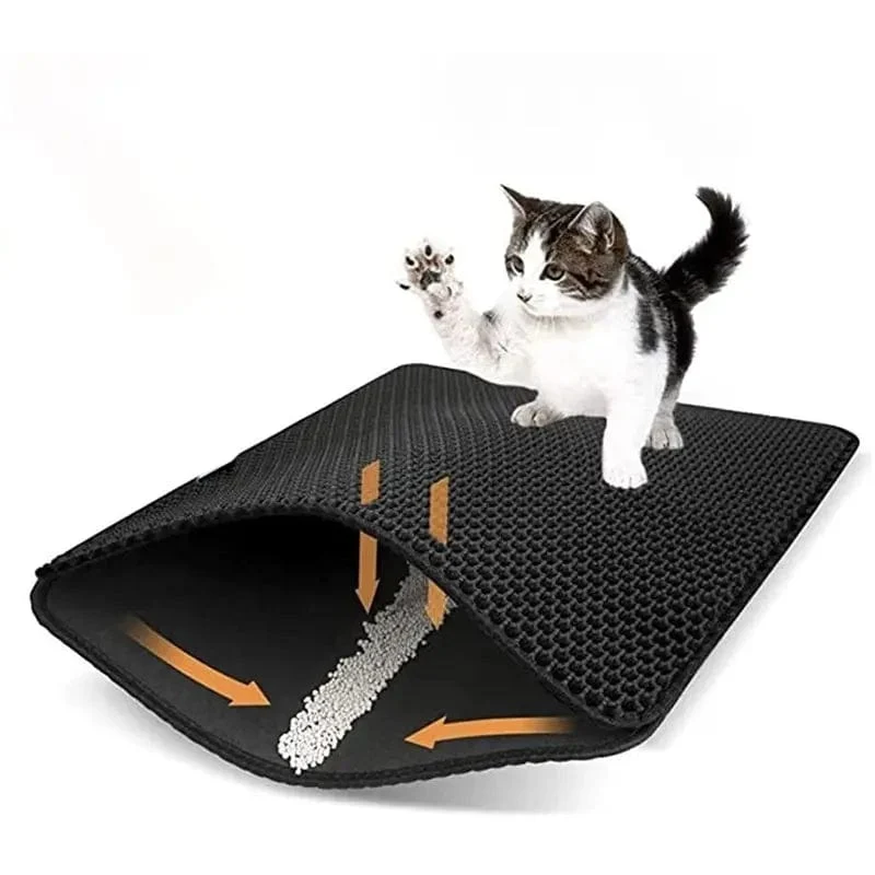 Katzenstreumatte für Haustiere, wasserdicht, doppellagig, rutschfeste Matte, waschbar, Katzenmatte, Heimtierbedarf
