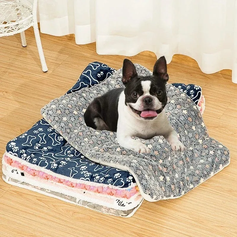 Hundebett, verdickte Hundematte, weiche Fleece-Unterlage für Haustiere, Decke, Bettmatte, Kissen, Heim, waschbarer Teppich, warm halten, Haustierbedarf, Cama Perro