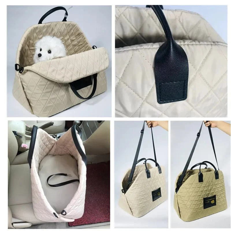 Autositz-Schutztasche für Hunde und Katzen, tragbar, weicher Stoff, Tragetasche für Hunde und Katzen, für Reisen, warme Umhängetasche, Hundebedarf