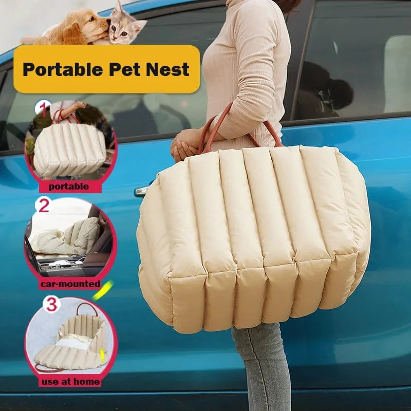 Tragbarer Autositz für Hunde, rutschfeste Träger, sichere Autobox, Booster-Zwingertasche für kleine Hunde und Katzen, Reise-Siege De Voiture Pour Chien