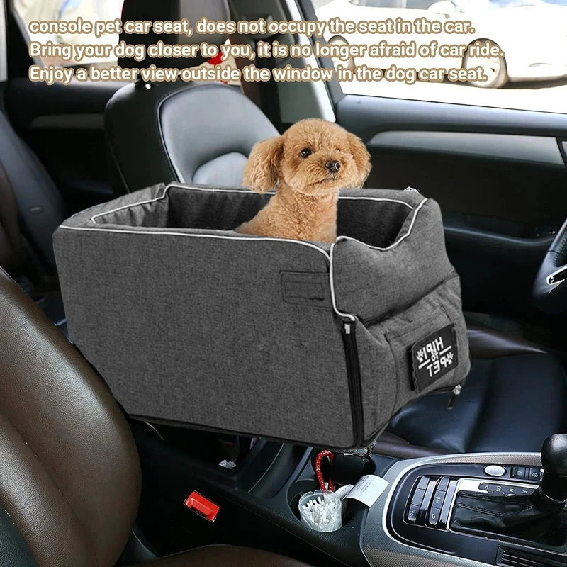 Hundeautositz, Haustierbedarf, Reisetaschen für Hunde und Katzen, tragbare Auto-Mittelkonsole, Hundeautositz, Bettträger, Sicherheits-Katzenzubehör