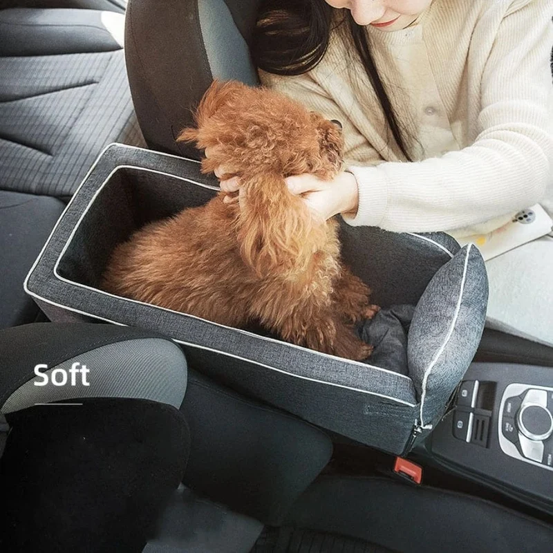 Hundeautositz, Haustierbedarf, Reisetaschen für Hunde und Katzen, tragbare Auto-Mittelkonsole, Hundeautositz, Bettträger, Sicherheits-Katzenzubehör