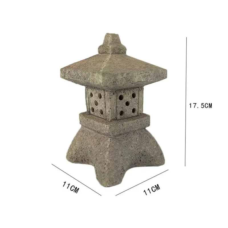 Dekoration Zen-Ornamente Solarbetriebene Turm Gartenstatue Palastlaternen Chinesische Solarlampe Steinhof Pagodenlaterne