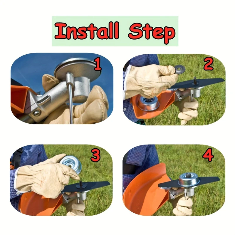 5 Stück/Set Klingenadapter-Aufsatz-Wartungsset für Stihl FS55 FS55R FS56 FS56RC FS70R FS80 FS85 FS90 FS90R FS94 FS100RX FS110 FS120 FS130 FS130R (Anlaufscheibe, Reiterplatte, Kragenmutter, Schraubenschlüssel)