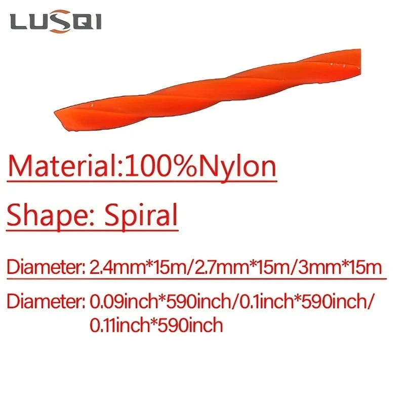 Rüsten Sie Ihren Rasenmäher mit diesem 16.4-Yard-Spiralgrasschneider-Nylonseil auf!