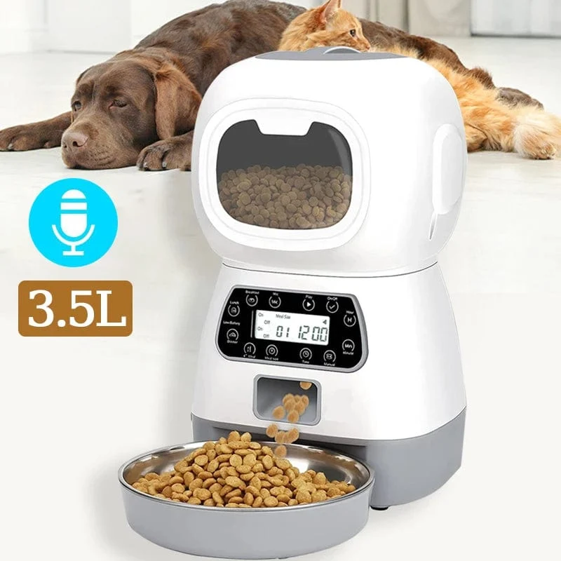3.5 l automatischer Futterspender für Haustiere, intelligenter Futterspender für Hunde und Katzen, Schüssel, Timer, Roboter, Fütterungswasserspender für Haustiere, automatischer Sensor, Katzenbrunnen