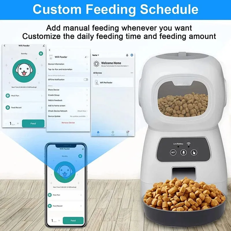3.5 l automatischer Futterspender für Haustiere, intelligenter Futterspender für Hunde und Katzen, Schüssel, Timer, Roboter, Fütterungswasserspender für Haustiere, automatischer Sensor, Katzenbrunnen