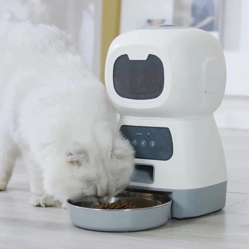 3.5 l automatischer Futterspender für Haustiere, intelligenter Futterspender für Hunde und Katzen, Schüssel, Timer, Roboter, Fütterungswasserspender für Haustiere, automatischer Sensor, Katzenbrunnen