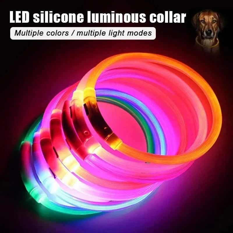 Led USB Hund Kragen Haustier Hund Nacht Leuchtende Lade Kragen Led Nacht Sicherheit Blinkende Glow Hund Verlust Prävention Kragen Haustier zubehör
