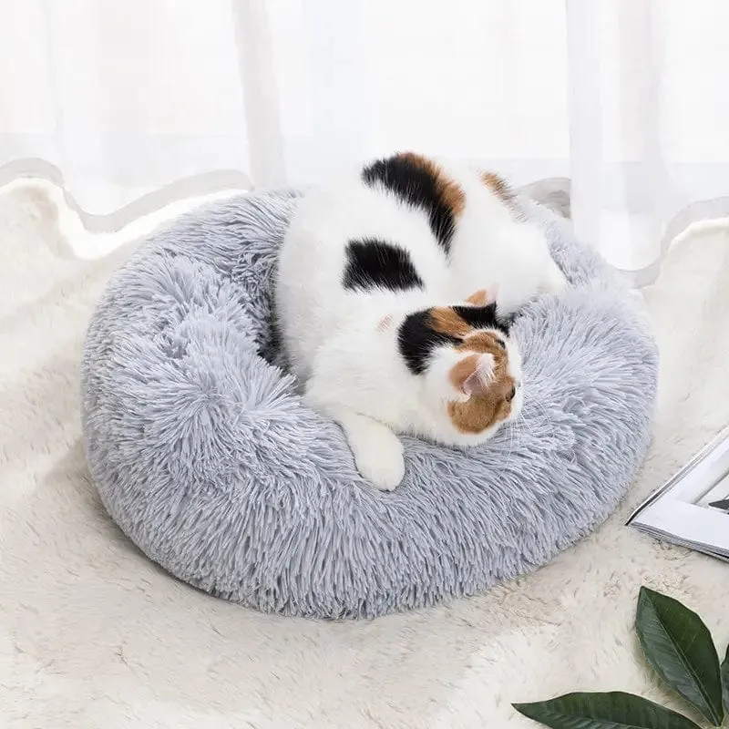 Katzennest, rund, weich, zottelige Matte für Kätzchen, Chihuahua, für den Innenbereich, für Hunde und Katzen, Heimtierbedarf, abnehmbares, maschinenwaschbares Kissenbett