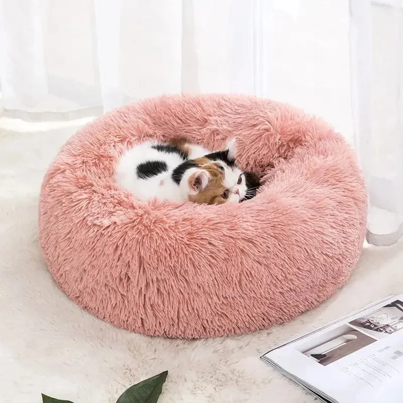 Katzennest, rund, weich, zottelige Matte für Kätzchen, Chihuahua, für den Innenbereich, für Hunde und Katzen, Heimtierbedarf, abnehmbares, maschinenwaschbares Kissenbett