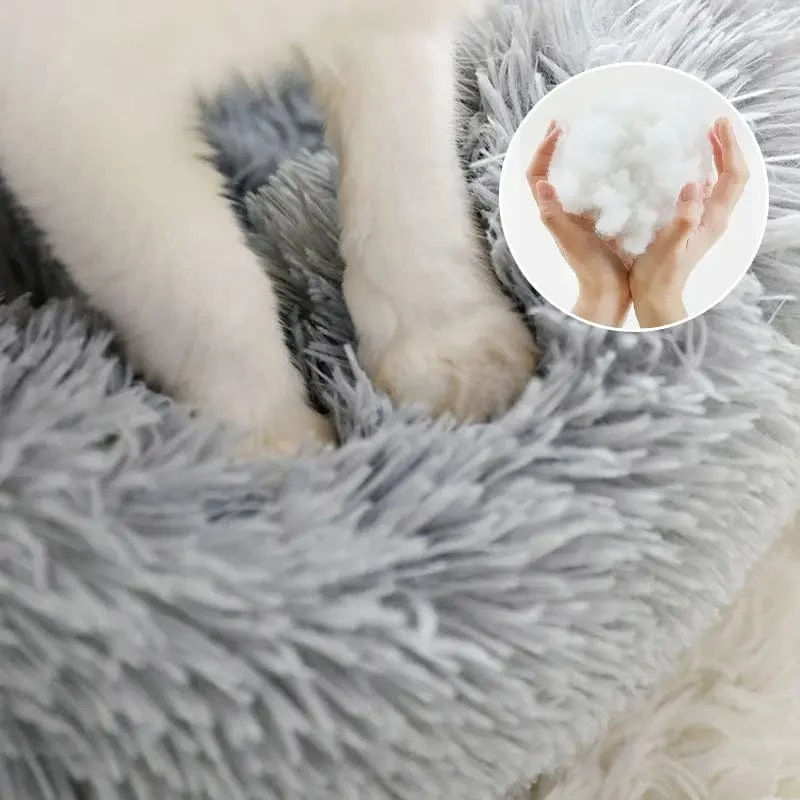Katzennest, rund, weich, zottelige Matte für Kätzchen, Chihuahua, für den Innenbereich, für Hunde und Katzen, Heimtierbedarf, abnehmbares, maschinenwaschbares Kissenbett