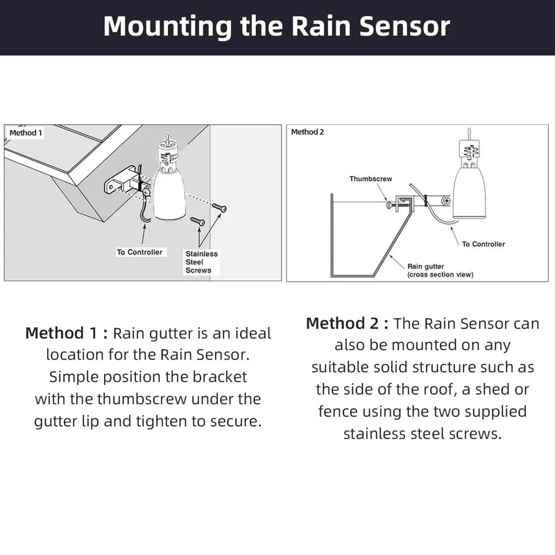 Mini-Regensensor unterbricht automatisch das Bewässerungssystem für die Gartenbewässerungsuhr zur Hausbewässerung
