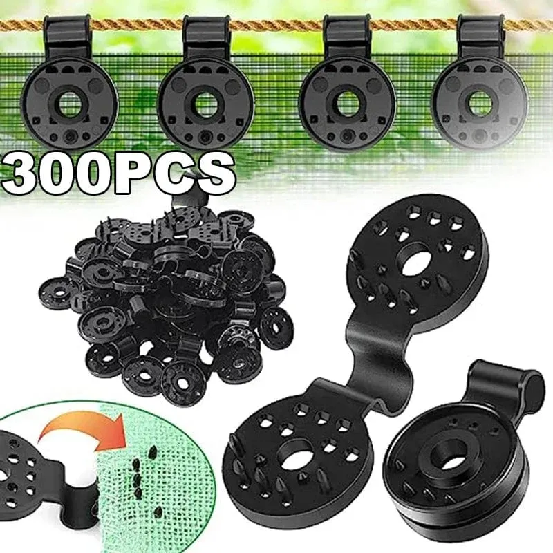 300 Stück Schattentuch-Kunststoff-Clips, Sonnenschutz-Netz-Clips, Gewächshaus-Stoff-Fix-Klemmen, Zubehör, Ösen, Zaun, Netzhaken