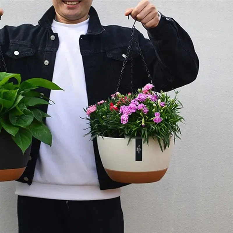 2 Sets Hängende Blumentöpfe Kleine Körbe Pflanzen Outdoor Pflanzbehälter Pflanzer Lagerung Blumentopfhalter Pflanzenaufhänger