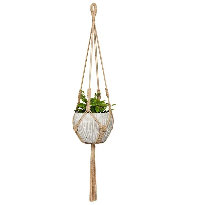 Makramee-Pflanzenaufhänger für den Innenbereich, zum Aufhängen, Pflanzkorb, gewebtes Baumwollseil, Blumentopf, gehäkelter Pflanzenhalter, Ständer für Boho-Heimdekoration