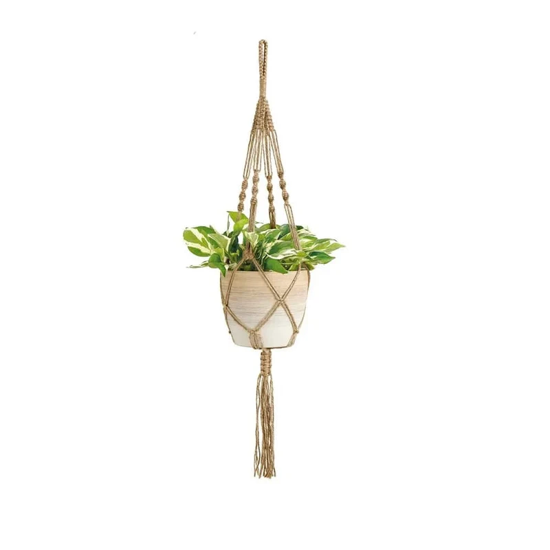 Makramee-Pflanzenaufhänger für den Innenbereich, zum Aufhängen, Pflanzkorb, gewebtes Baumwollseil, Blumentopf, gehäkelter Pflanzenhalter, Ständer für Boho-Heimdekoration