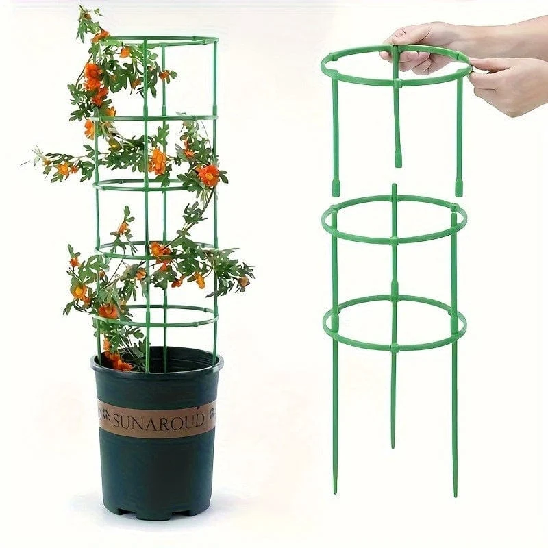 12-teiliges Set, Pflanzenstützen, Pflanzenstäbe, halbrunder Pflanzenstützring, Kunststoff-Pflanzkäfighalter, Blumentopf-Klettergitter für kleine Pflanzen, Blumen, Gemüse, Zimmerpflanzen