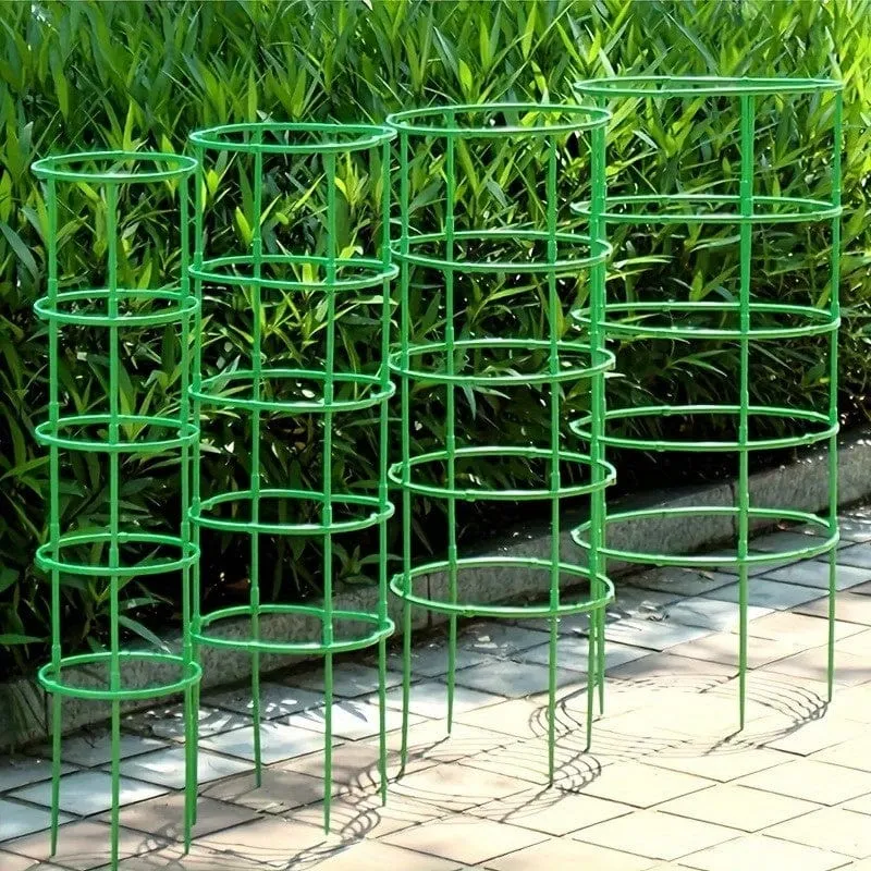 12-teiliges Set, Pflanzenstützen, Pflanzenstäbe, halbrunder Pflanzenstützring, Kunststoff-Pflanzkäfighalter, Blumentopf-Klettergitter für kleine Pflanzen, Blumen, Gemüse, Zimmerpflanzen