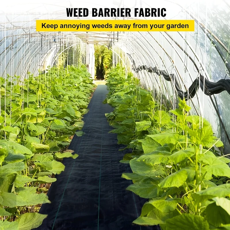 1 Packung, Garten-Unkrautschutz-Landschaftsstoff, Unkrautblocker-Stoff, gewebter Mulch für die Landschaftsgestaltung, Bodendecker-Unkrautbekämpfungsstoff, schwarze Gartenbetteinlage