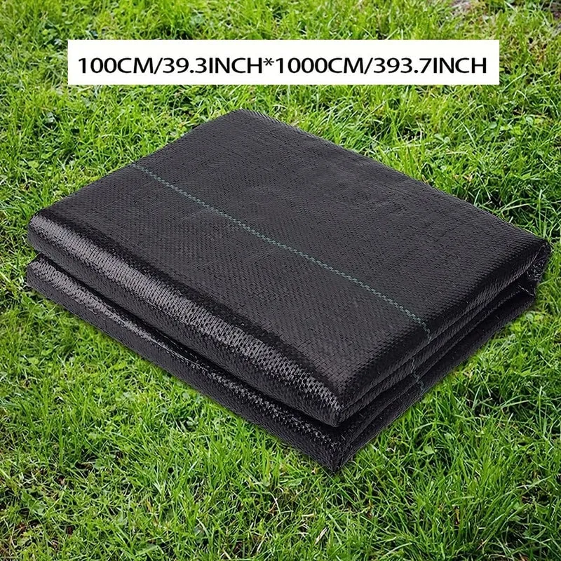 1 Packung, Garten-Unkrautschutz-Landschaftsstoff, Unkrautblocker-Stoff, gewebter Mulch für die Landschaftsgestaltung, Bodendecker-Unkrautbekämpfungsstoff, schwarze Gartenbetteinlage