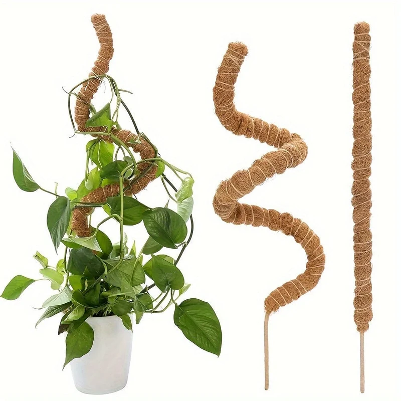 1 Stück DIY-förmige Pflanzen-Kletterstange, biegsamer brauner Kokosnuss-Stab, Pflanzen-Kletter-Rattan-Säule, Gartenpflanzen-Stützgestell, künstlicher brauner Kokosnuss-Stab