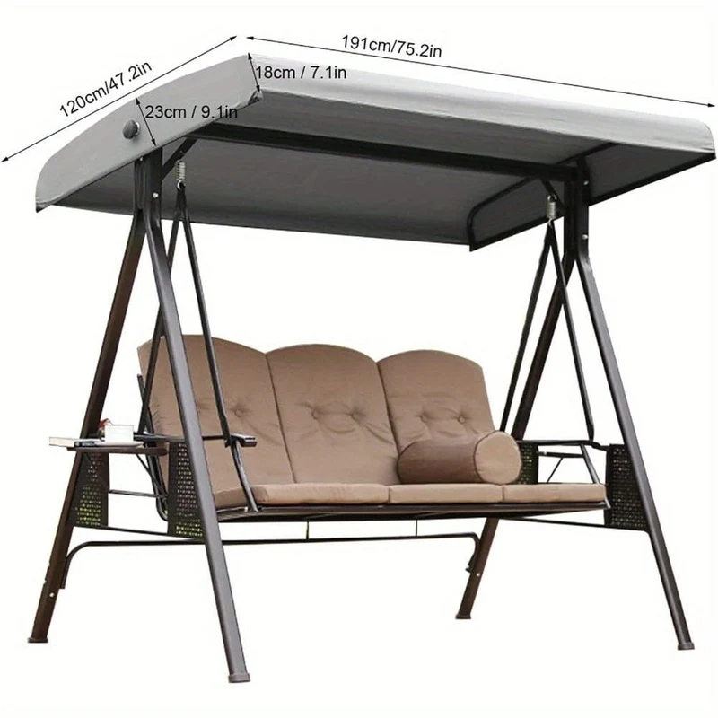 1 Stück Schaukelüberdachung, wasserdichte, staubdichte Outdoor-Schaukelüberdachung, universelle Ersatzüberdachung für Gartenschaukel, Terrassen-Hängematten-Dachabdeckung (grau)