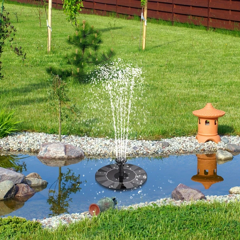 1 Stück Solarbrunnenpumpe, solarbetriebener Wasserbrunnen, Solarbrunnen-Vogelbadpumpe, freistehende tragbare schwimmende solarbetriebene Wasserbrunnenpumpe Eigenständige tragbare schwimmende Solartrinkwasserpumpe für den Garten