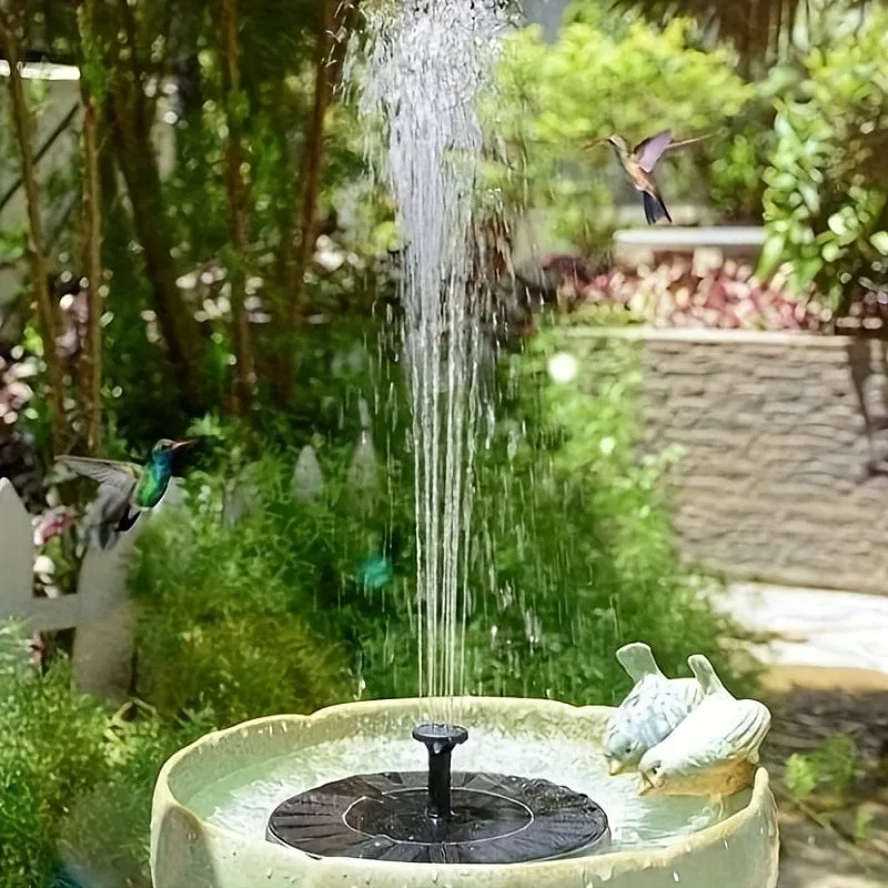 1 Stück Solarbrunnenpumpe, solarbetriebener Wasserbrunnen, Solarbrunnen-Vogelbadpumpe, freistehende tragbare schwimmende solarbetriebene Wasserbrunnenpumpe Eigenständige tragbare schwimmende Solartrinkwasserpumpe für den Garten