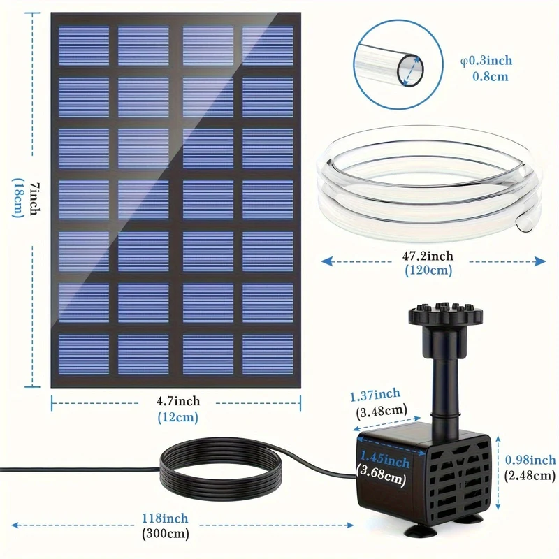 1 Stück, Solarbrunnenpumpe, solarbetriebener Wasserbrunnen, Solarbrunnen-Vogelbadpumpe, freistehende tragbare schwimmende solarbetriebene Wasserbrunnenpumpe Eigenständige tragbare schwimmende Solartrinkwasserpumpe für Gartenpool