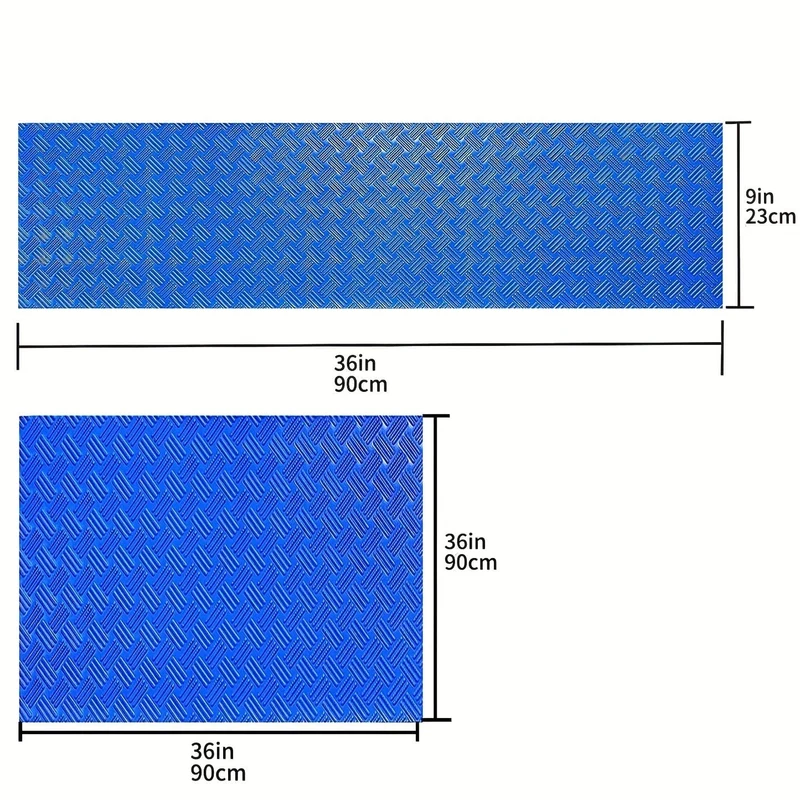 1 Stück, Schwimmbadleitermatte – Schutzpolsterstufe mit rutschfester Textur, blau, mittelgroß, 91.44 x 22.86 cm und 91.44 x 91.44 cm, Gartengeräte und Schwimmbadzubehör, Schwimmbecken-Drift-Schwimmbadzubehör