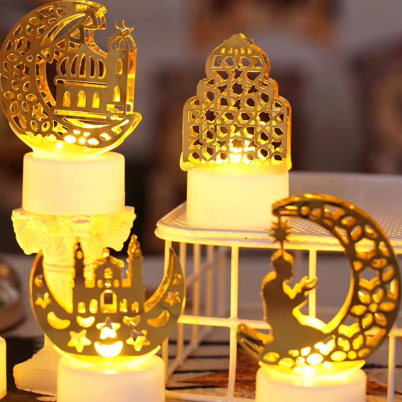 6er-Pack Ramadan-Dekorationslichter, Eid-Dekorationen, Ramadan Eid-Lichter, dekorative Tischlichter, Ramadan-LED-Lichter, geeignet für Ramadan Outdoor Home Mubarak Eid-Dekorationen Ramadan
