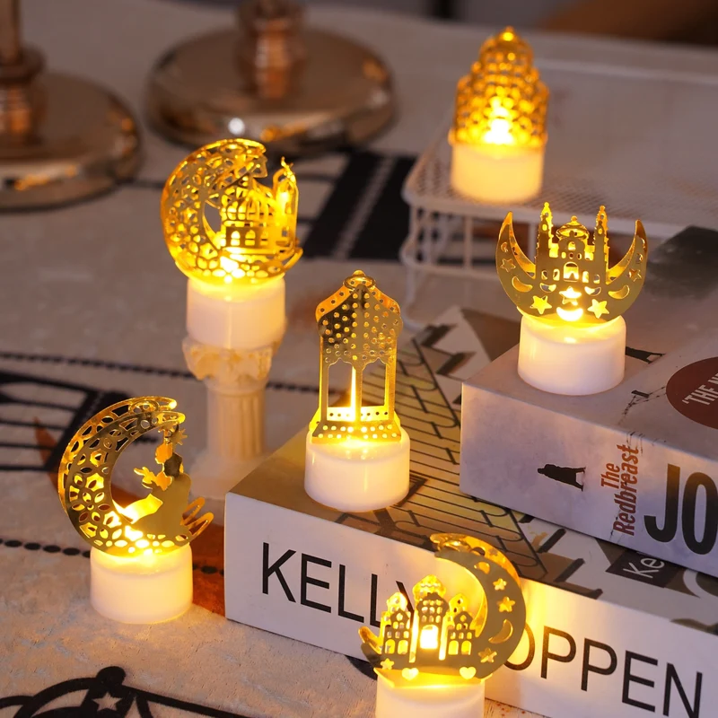 6er-Pack Ramadan-Dekorationslichter, Eid-Dekorationen, Ramadan Eid-Lichter, dekorative Tischlichter, Ramadan-LED-Lichter, geeignet für Ramadan Outdoor Home Mubarak Eid-Dekorationen Ramadan