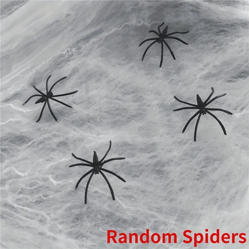 Set, Halloween-Spinnennetz-Dekor, riesiges Spinnennetz mit gefälschter Spinne, Halloween-Dekorationen für drinnen und draußen, Halloween-Hofdekorationen für Zuhause