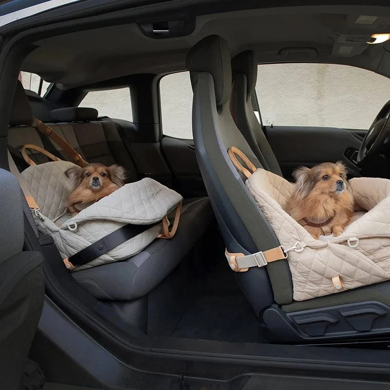 Hundetragetasche, Luxus-Autositz, Haustier-Reisebett für kleine Hunde und Katzen, tragbar, waschbar, Welpentragetasche, Sicherheits-Haustier-Booster