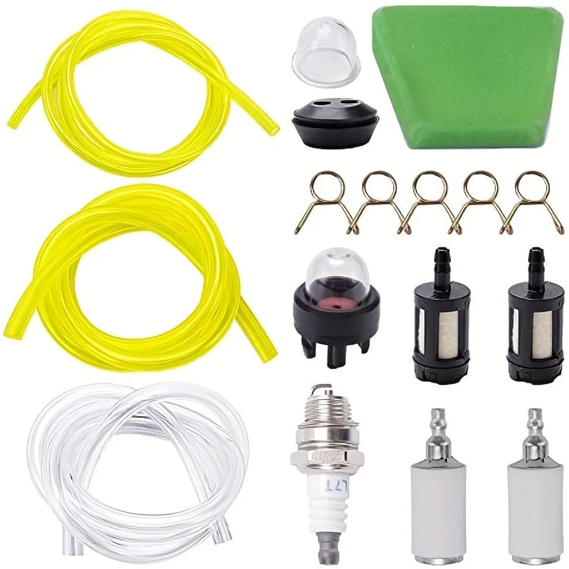 17-teiliges Kraftstoffrohr-Set, flexible Kraftstoffrohre, Benzinfilter, Primerbirne, Dichtungsrohr, Kerze, Bürste für Bürste, Kettensäge, 30 cm