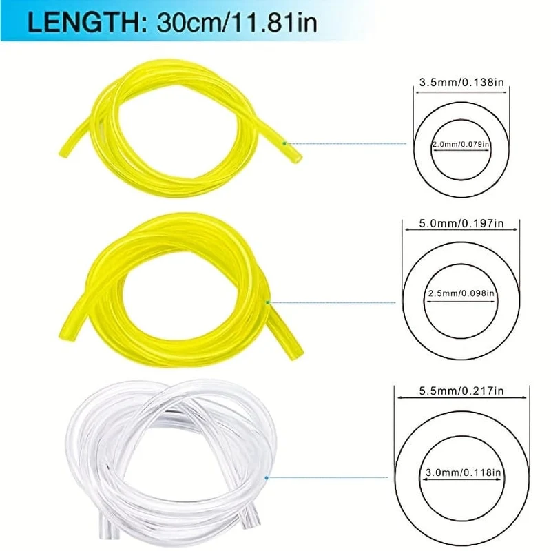 17-teiliges Kraftstoffrohr-Set, flexible Kraftstoffrohre, Benzinfilter, Primerbirne, Dichtungsrohr, Kerze, Bürste für Bürste, Kettensäge, 30 cm