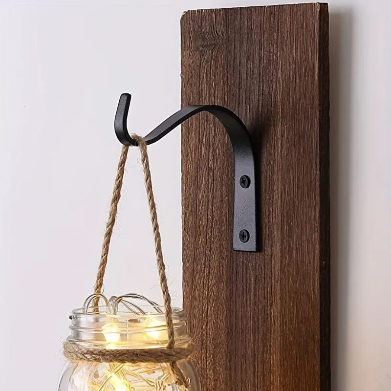 4 Stück, rustikale Eisen-Wandhaken, robuste Metallhaken für Pflanzenaufhänger, Lichter und Kunstwerke, Vintage für Heimdekoration, Innen- und Außenschrauben