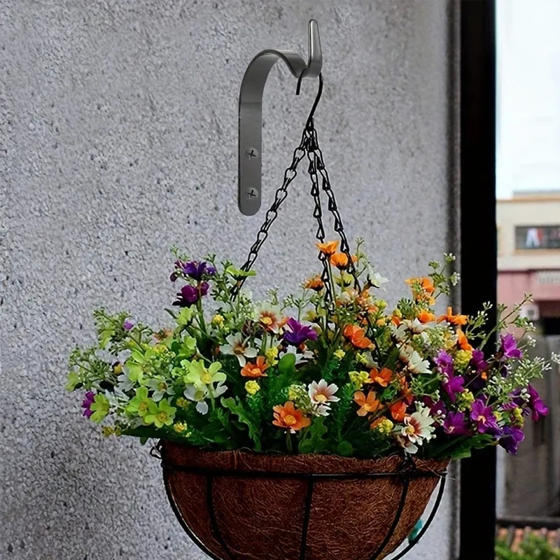 4 Stück, rustikale Eisen-Wandhaken, robuste Metallhaken für Pflanzenaufhänger, Lichter und Kunstwerke, Vintage für Heimdekoration, Innen- und Außenschrauben