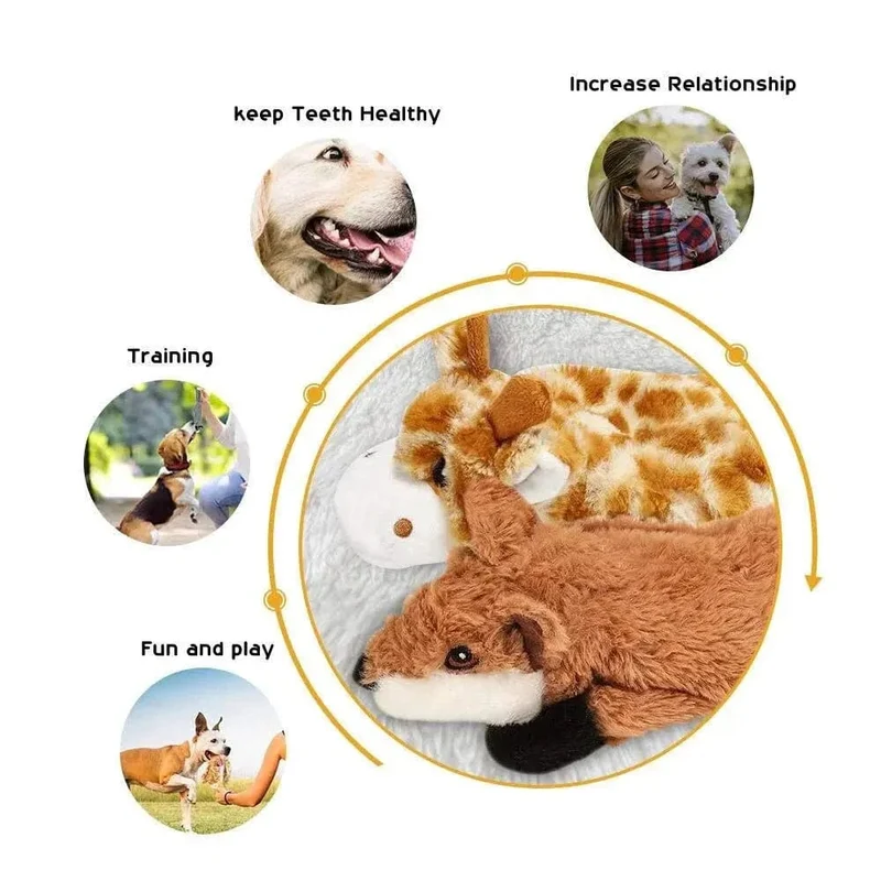 Hund Kauen Spielzeug Squeaker Quietschende Haustier Hund Plüsch Spielzeug Ohne Füllung Fuchs Pelz Spielzeug Für Kleine Medium Large Hund Haustiere liefert 1PC