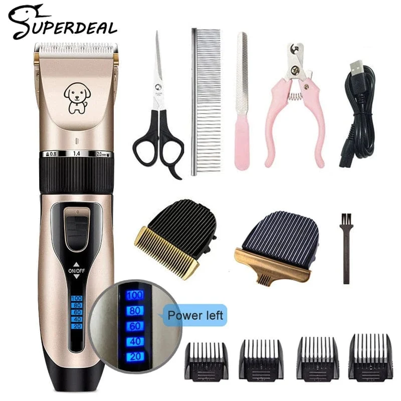 Hundeschermaschine, Hundehaarschneidemaschine, Fellpflege (Haustier/Katze/Hund/Kaninchen), Haarschnitt-Trimmer, Rasierer-Set, Haustiere, kabellos, wiederaufladbar, professionell