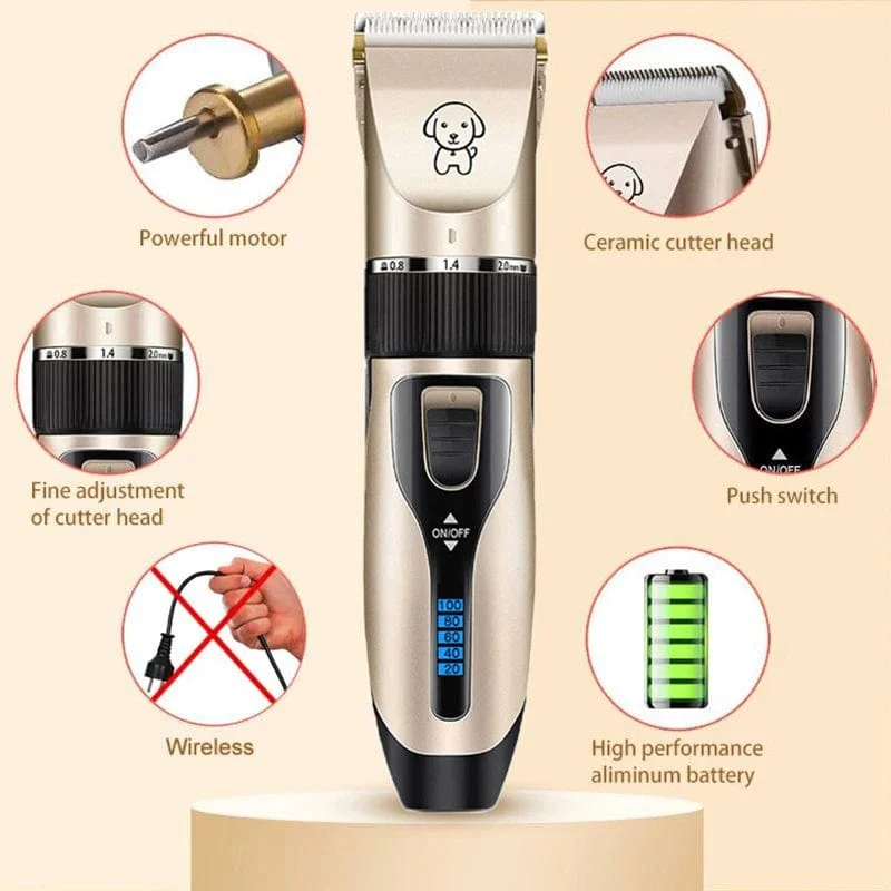 Hundeschermaschine, Hundehaarschneidemaschine, Fellpflege (Haustier/Katze/Hund/Kaninchen), Haarschnitt-Trimmer, Rasierer-Set, Haustiere, kabellos, wiederaufladbar, professionell