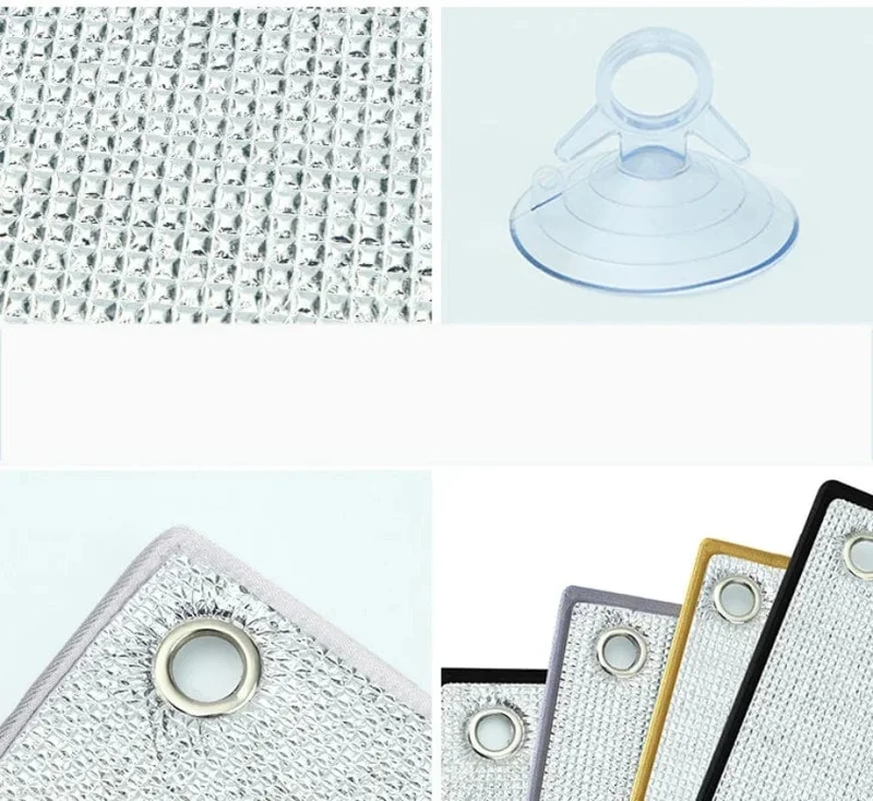 Sonnenschutz-Schutzpolster, Sonnenschutzabdeckungen für Zimmerfenster, einfach zu installieren, verdickte Isolierfolie, Anti-UV-Beschattung, Aluminiumfolie