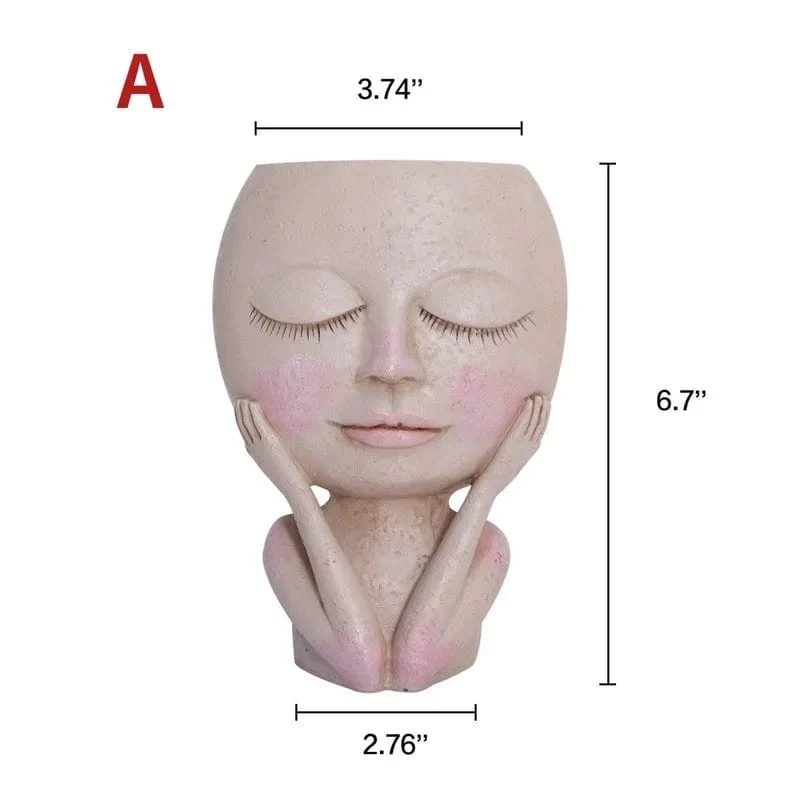 Puppe Kleines Mädchen Sukkulenten Blumentopf Boden Einfache Charakter Statue Outdoor Landschaft Garten Dekoration Porträt Ornament