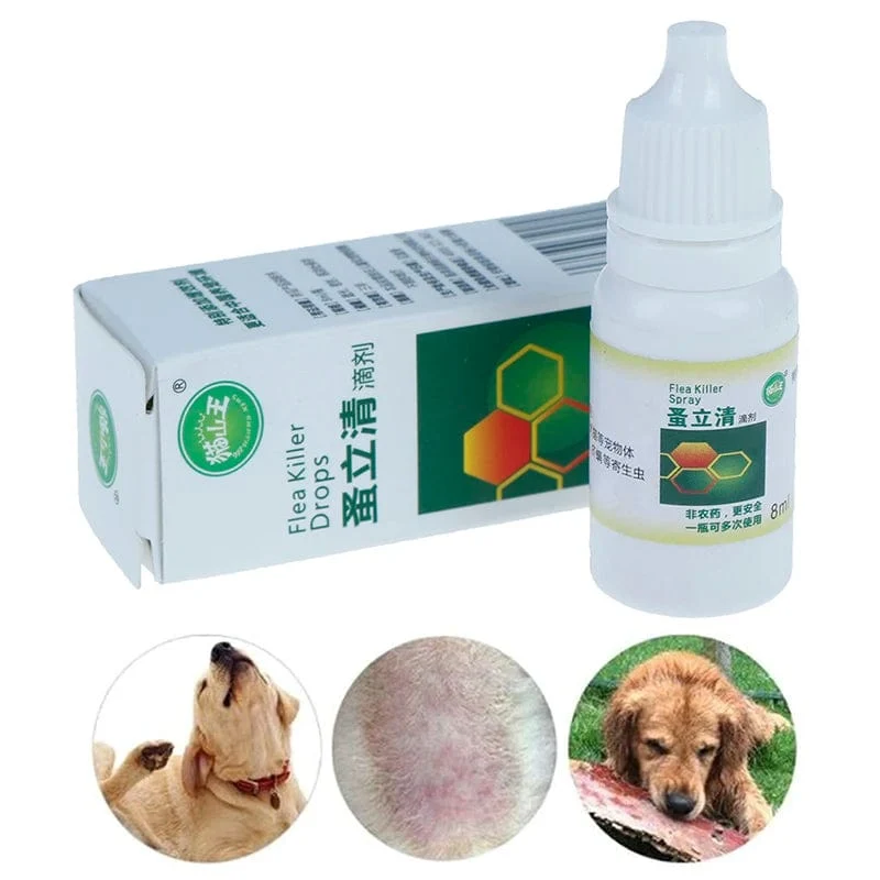 8ml Haustiere Hund Katze Anti-Floh Tropfen Insektizid Floh Läuse Insektenvernichter Flüssigkeit Insektenvernichter Spray für Haustier Hund Welpen Katze