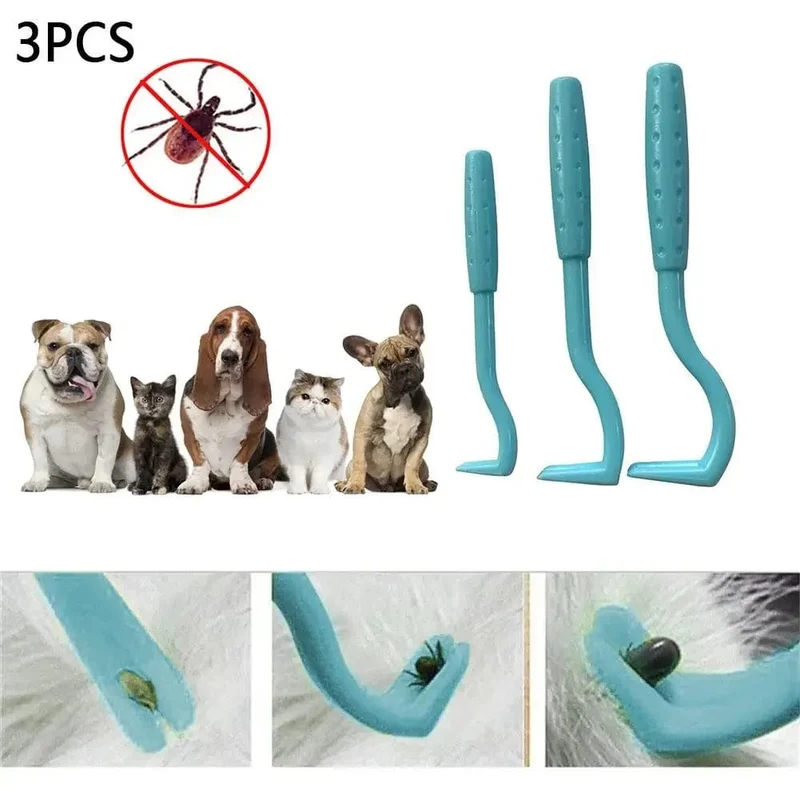 HOT 3 STÜCKE Haustier Flohentfernungswerkzeug Kratzhakenentferner Haustier Katze Hund Pflegebedarf Zeckenpicker Flohentfernungswerkzeug Haustierkamm