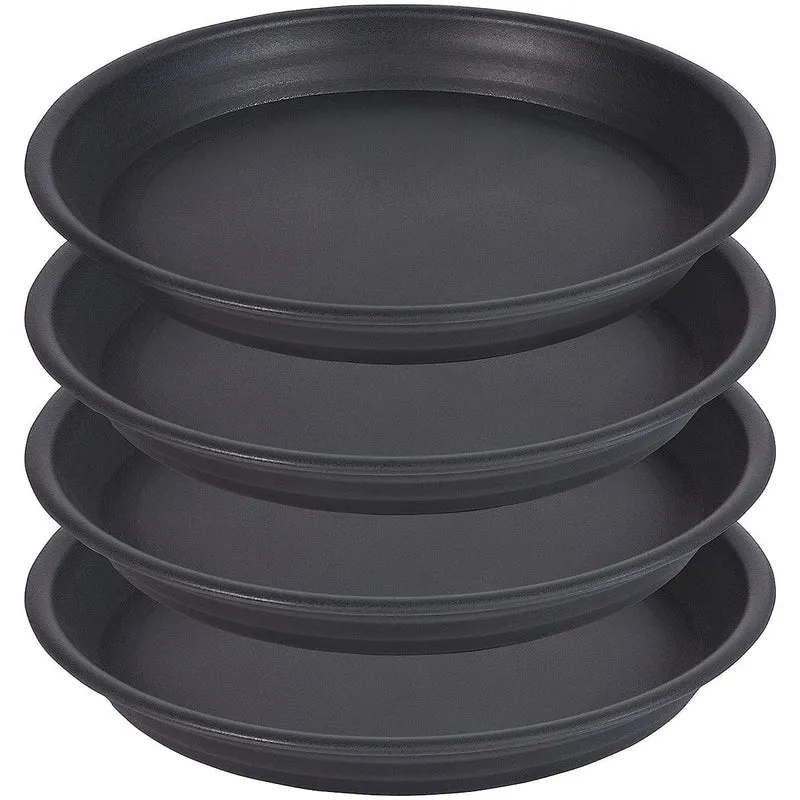 4 Packungen, 30.48 cm große Pflanzenuntersetzer, robuste Pflanzenuntersetzer 30.48 cm rund, Kunststoff-Pflanzenwasserschale für Töpfe, Pflanzenuntersetzer für den Innenbereich, Vogelbadschalen (schwarz)